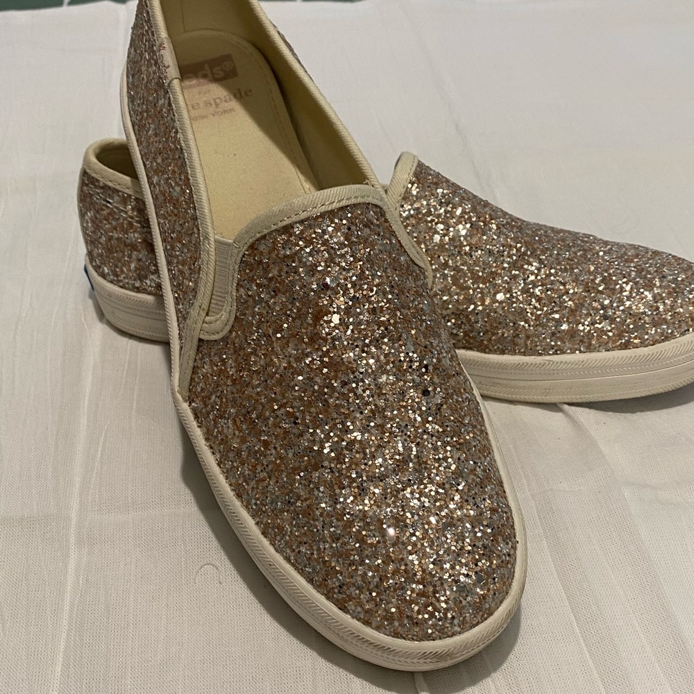 Kate Spade Keds Glitter Slip-Ons 7.5